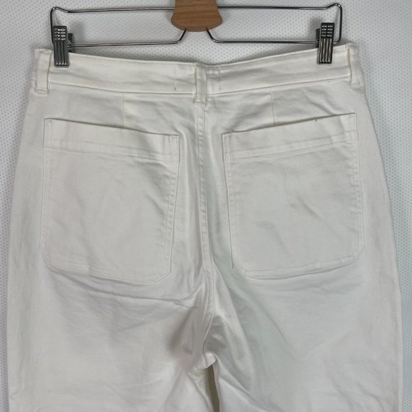 Everlane The Straight Leg High Rise Crop Pant Bone White Plus Size 14 - Picture 5 of 10